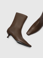 Cihi Oakmoss Side Zip Kitten Heel Boots