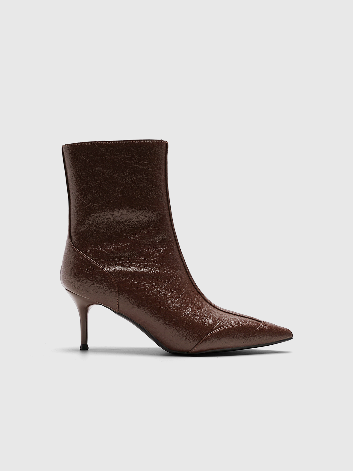 Cihi Textured Pointed Stiletto Ankle Boots
