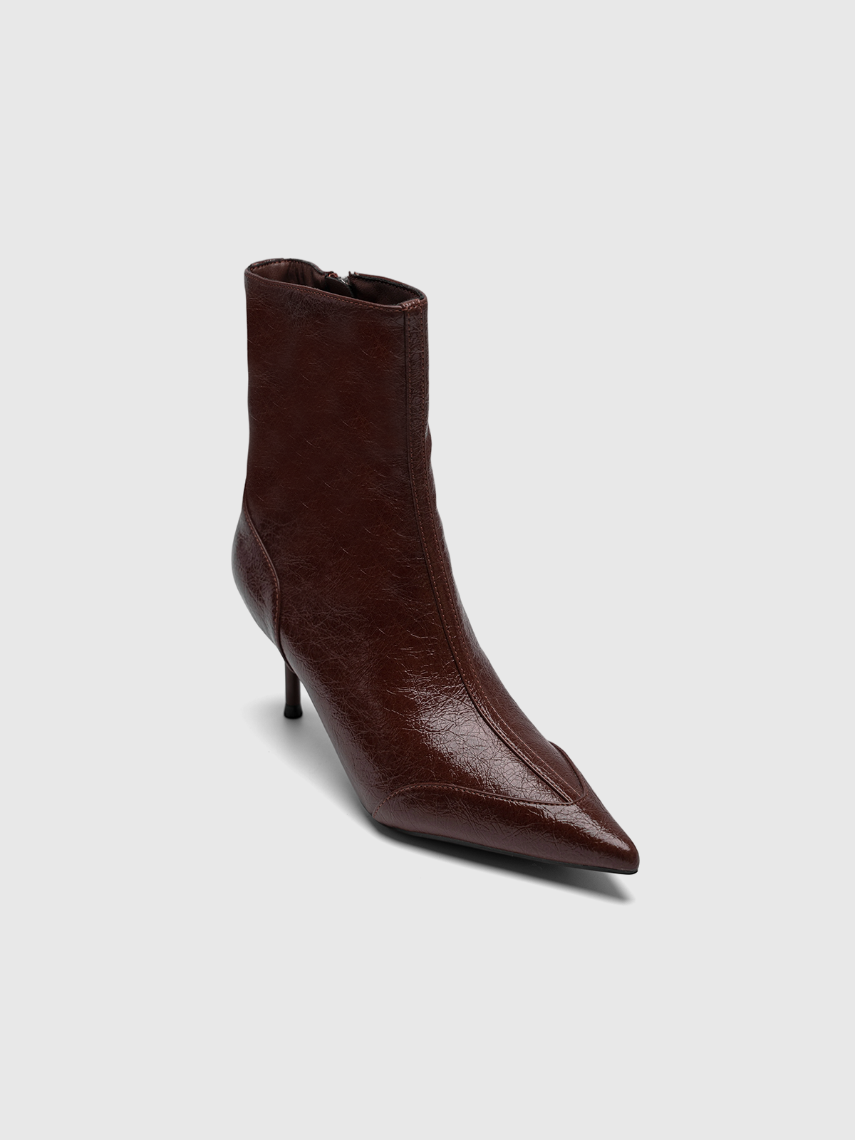 Cihi Textured Pointed Stiletto Ankle Boots