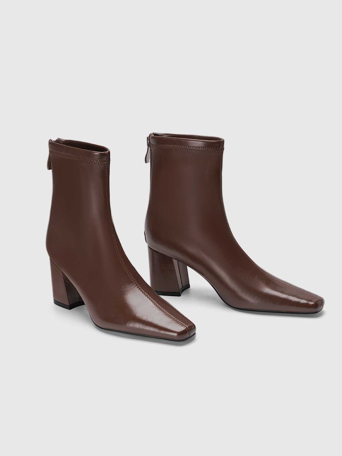 Cihi Sharp Square-Toe Block-Heel