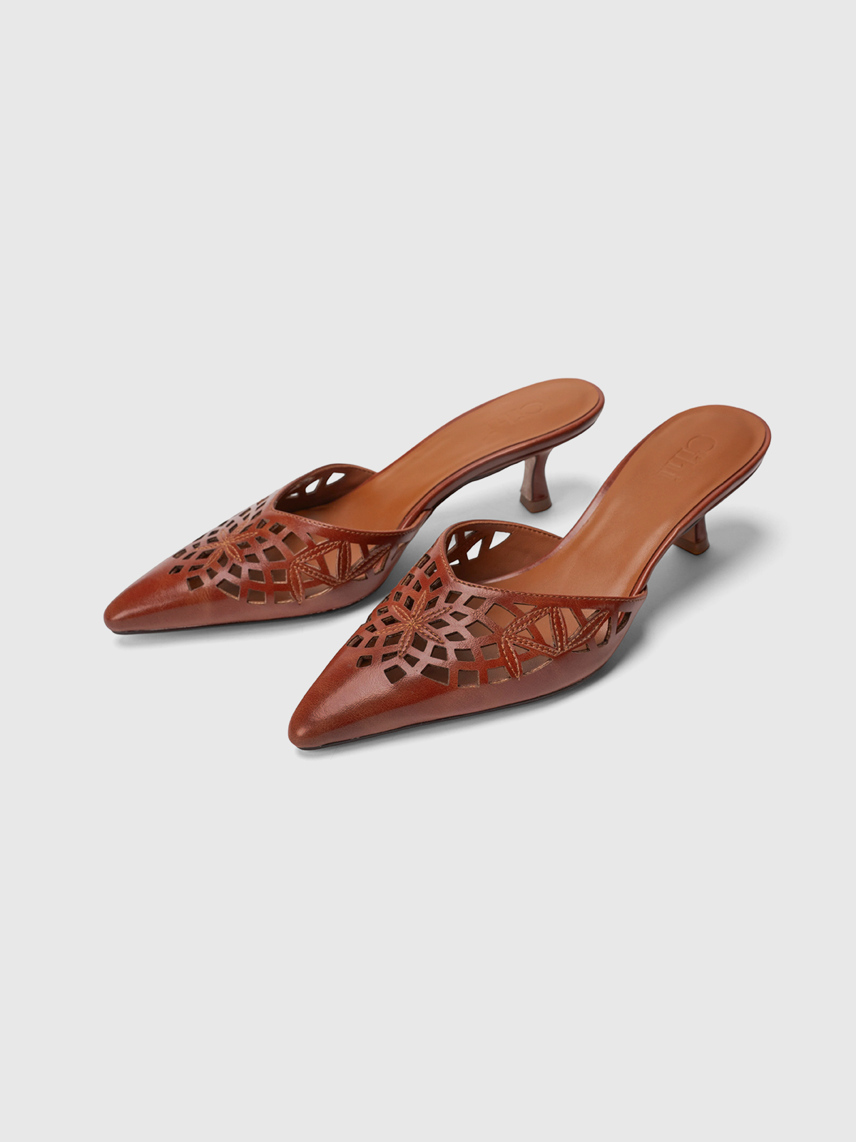 Cihi Architectural Floral Kitten-Heel