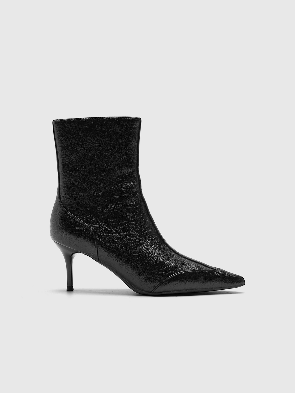 Cihi Textured Pointed Stiletto Ankle Boots