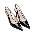 Cihi Lambskin Mirror Pointed-Toe Pumps