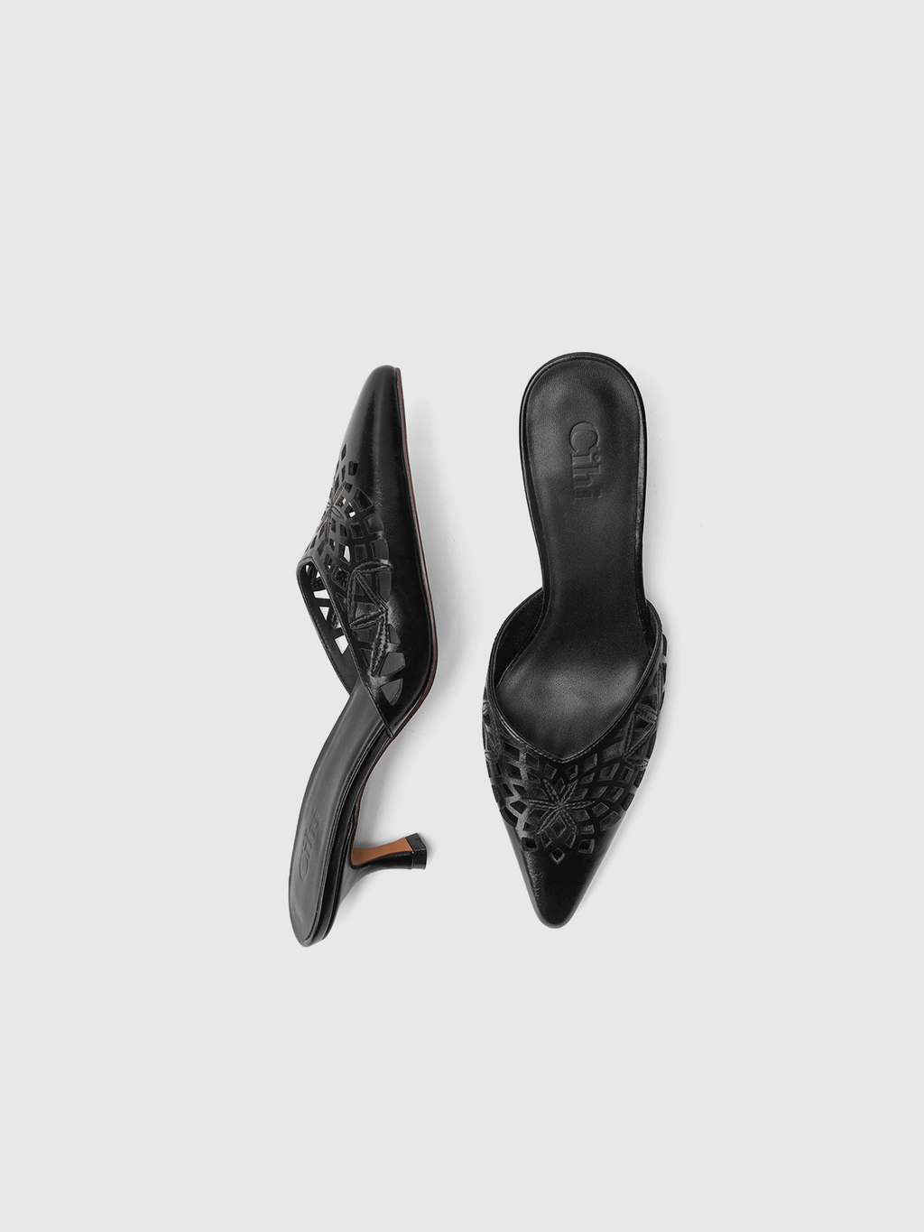 Cihi Architectural Floral Kitten-Heel