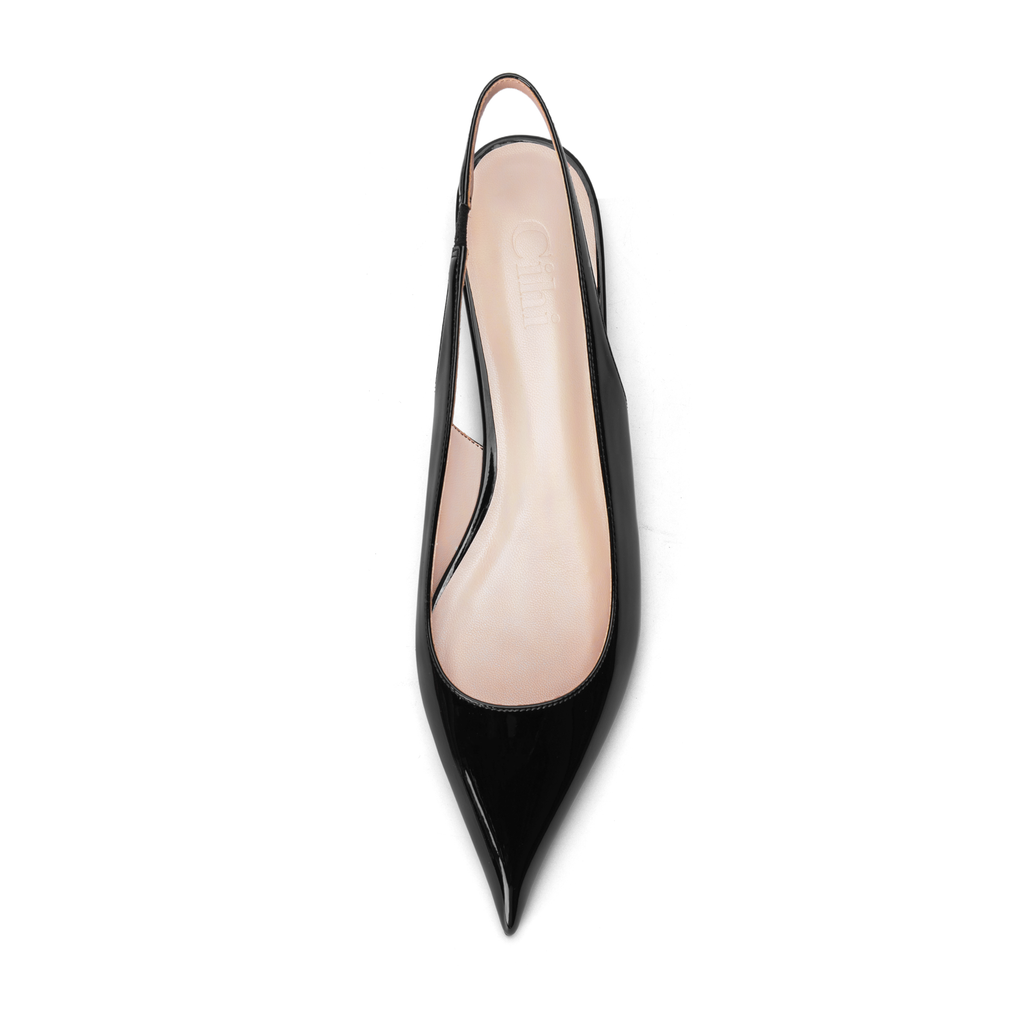 Cihi Lambskin Mirror Pointed-Toe Pumps