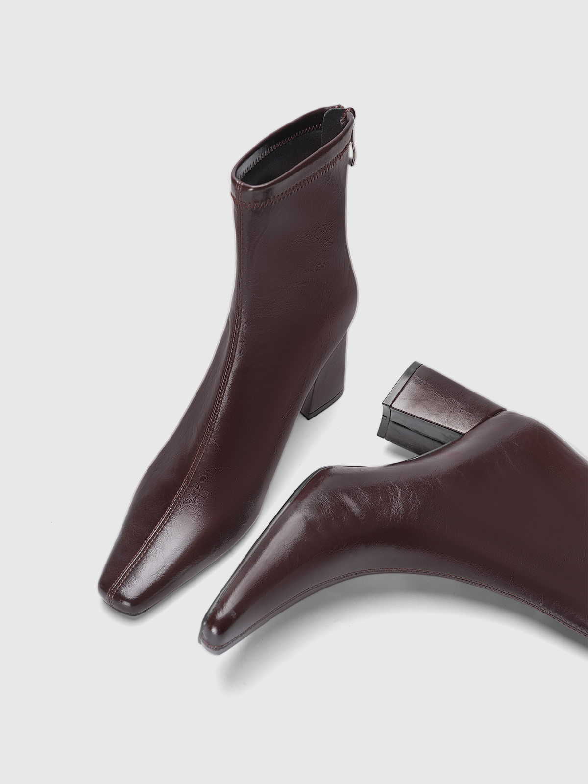 Cihi Sharp Square-Toe Block-Heel
