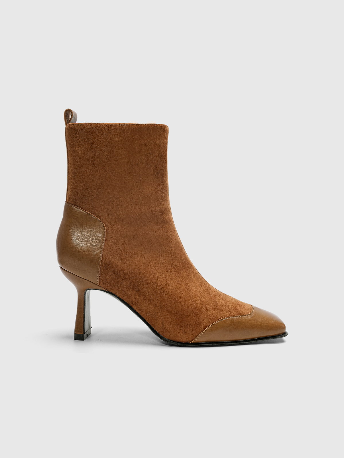 Cihi Vintage Colorblock Square-Toe Ankle Boots
