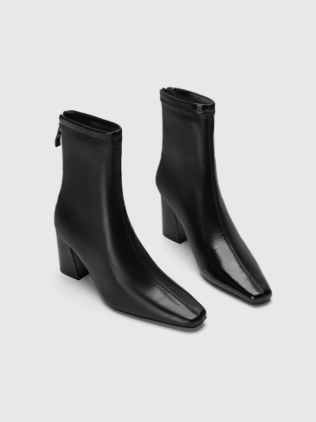 Cihi Sharp Square-Toe Block-Heel