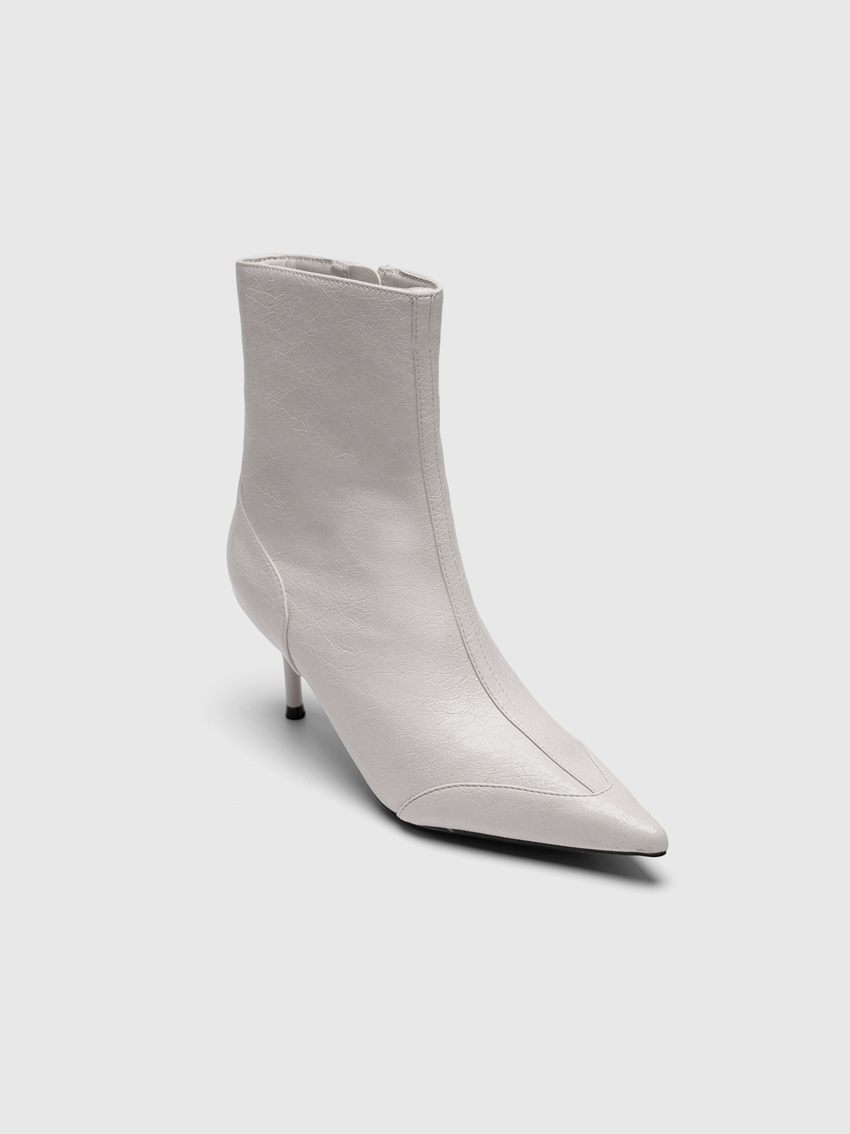 Cihi Textured Pointed Stiletto Ankle Boots