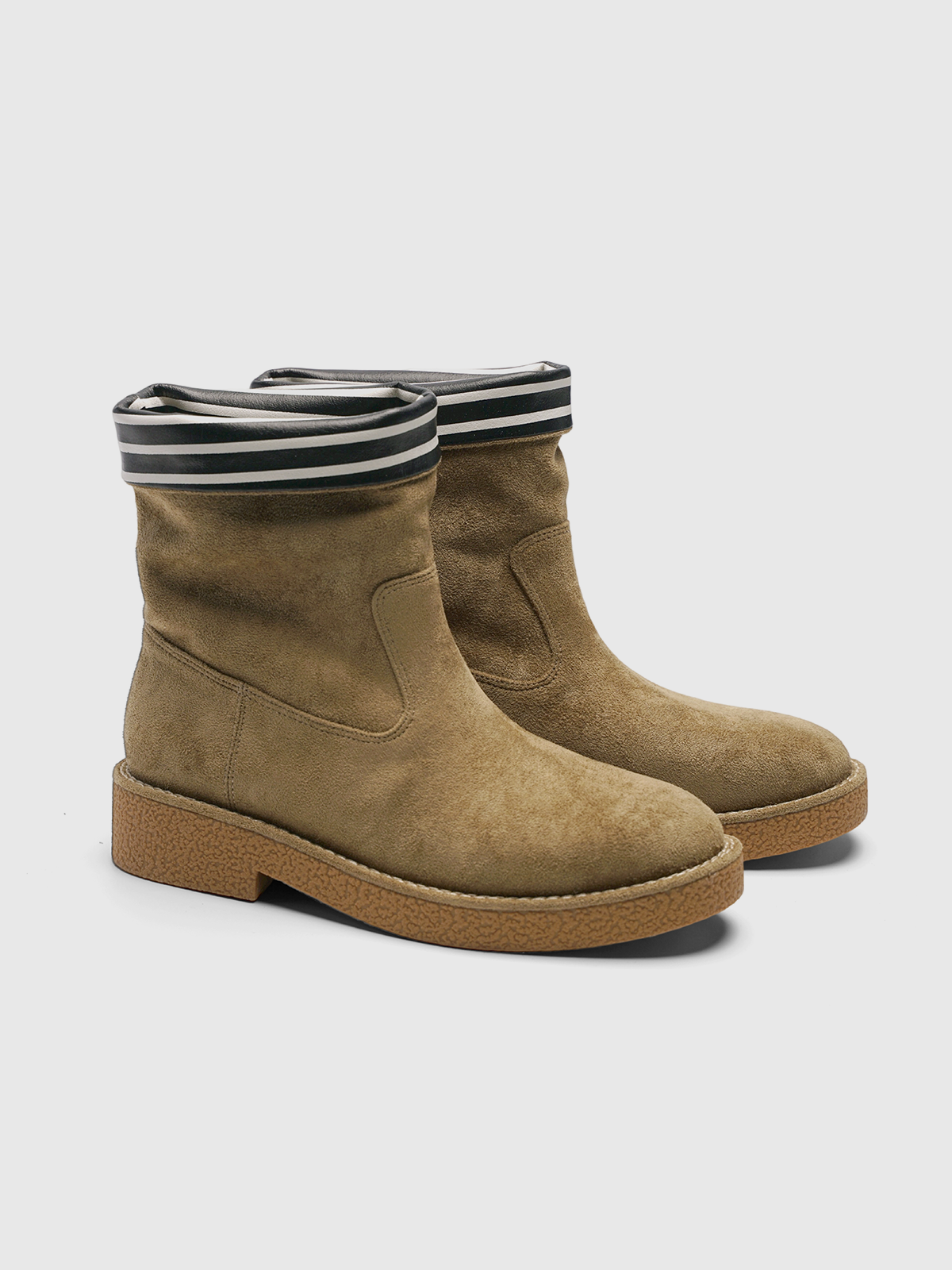 Cihi Estrella Suede Stripe Foldable Ankle Boots
