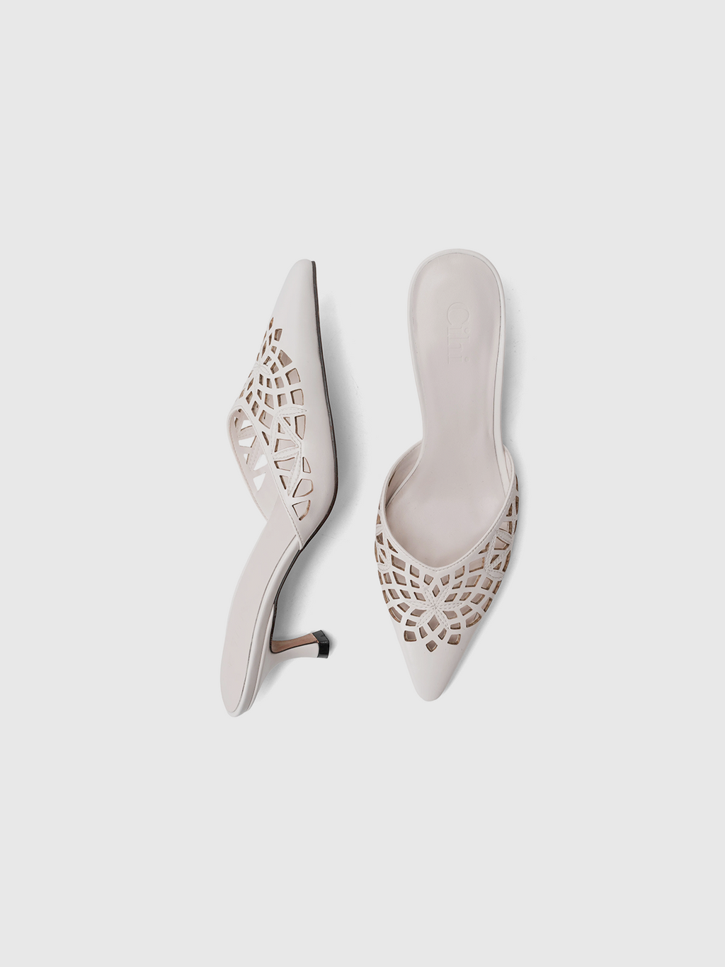 Cihi Architectural Floral Kitten-Heel