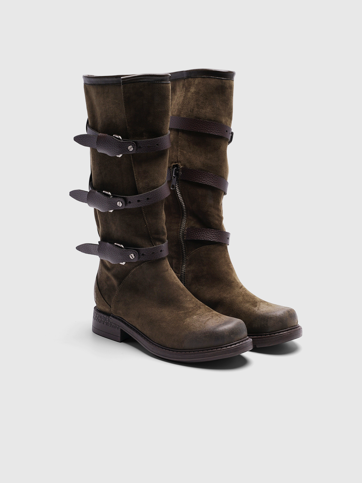 Cihi Vintage Burnished Block-Heel