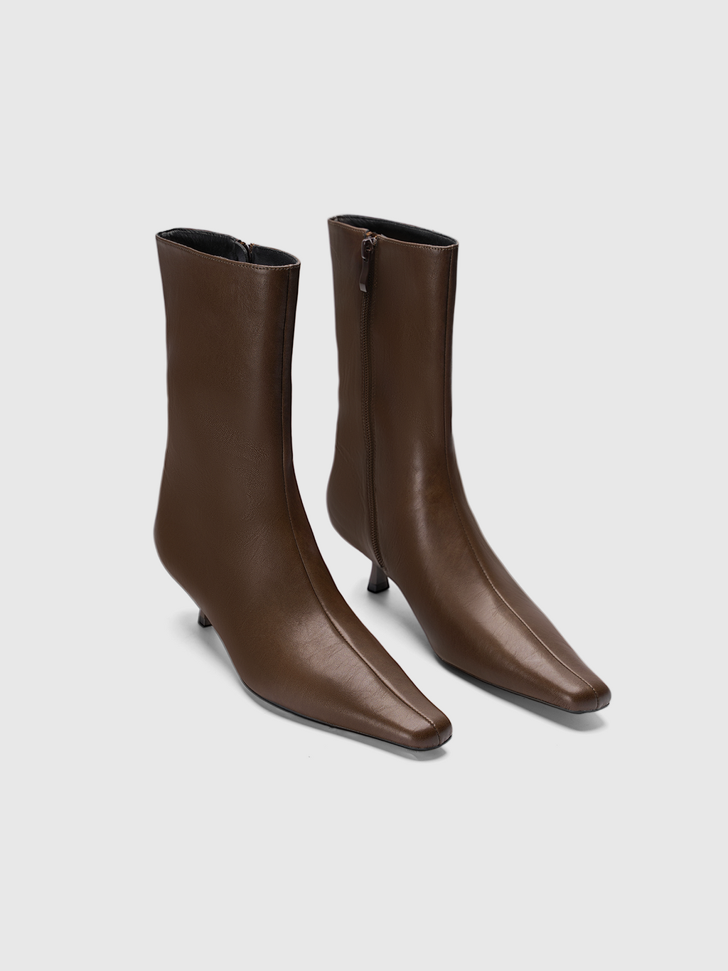 Cihi Oakmoss Side Zip Kitten Heel Boots