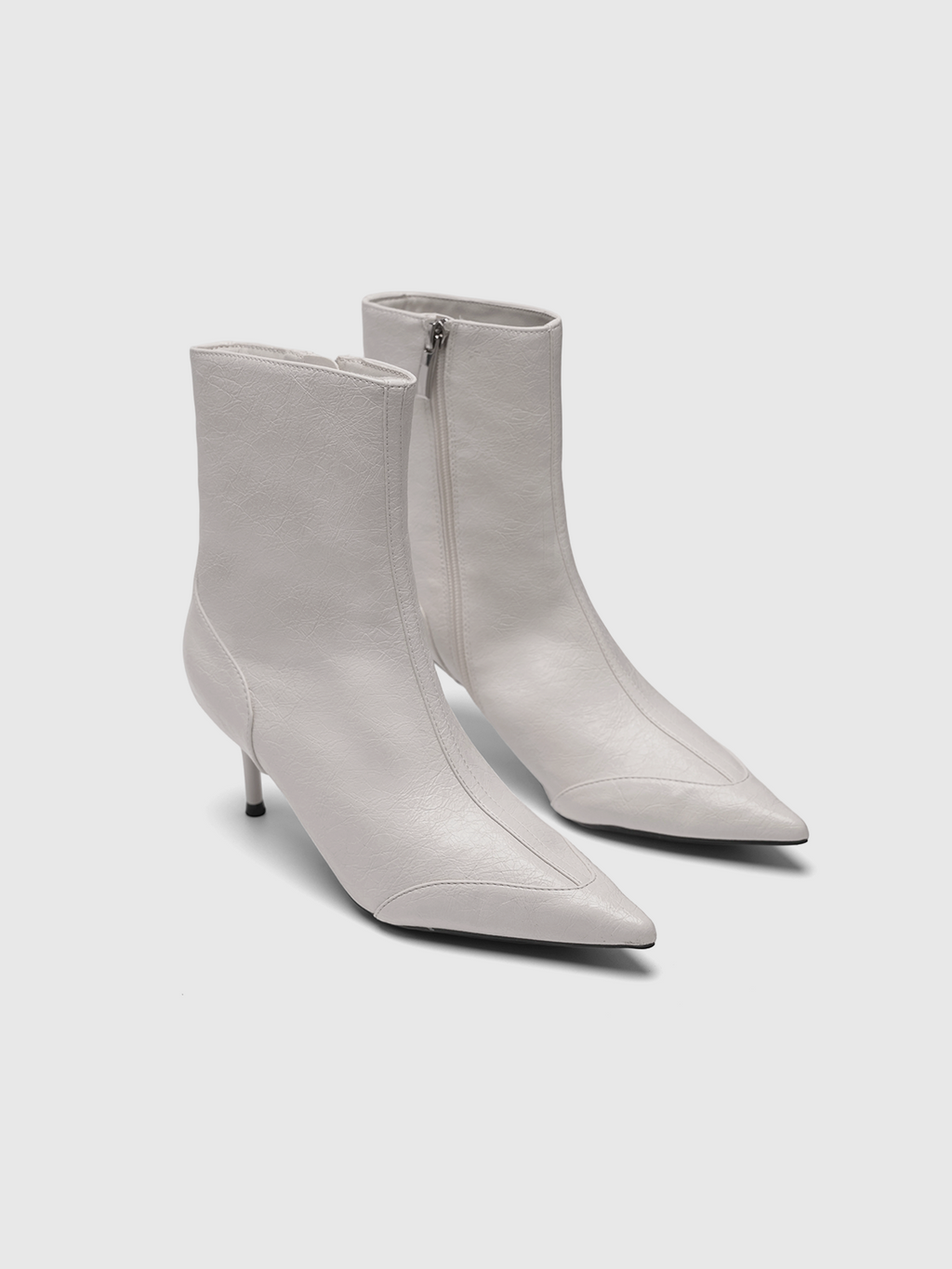 Cihi Textured Pointed Stiletto Ankle Boots