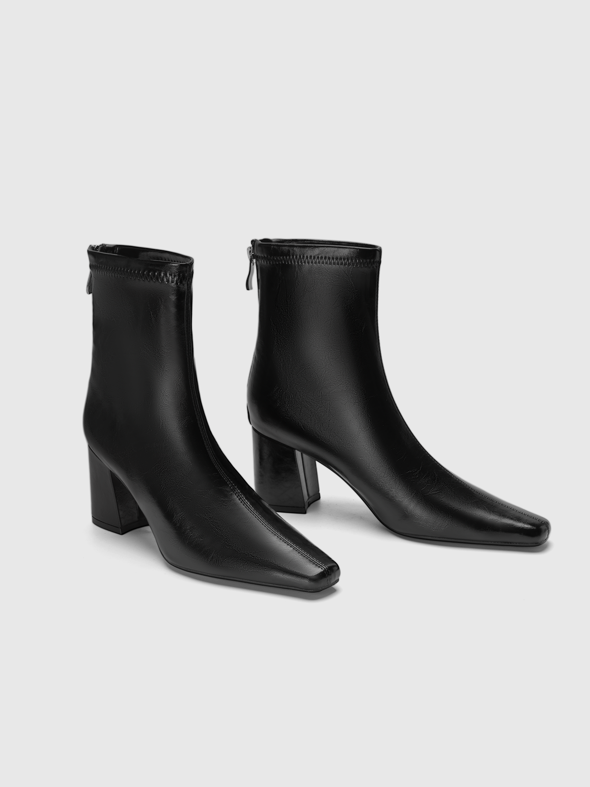 Cihi Sharp Square-Toe Block-Heel