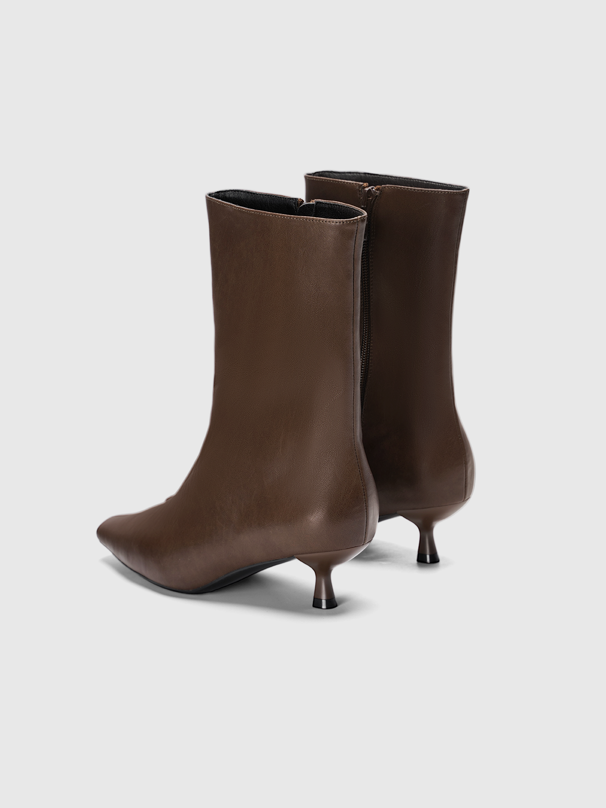 Cihi Oakmoss Side Zip Kitten Heel Boots